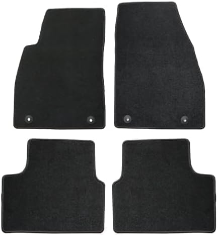 Mythoria 4PCS Custom Fit Car Floor Mats for Chevy Chevrolet Malibu 2016-2025 (Not for Malibu Limited), All-Weather Velour Carpet Floor Liners Full Set, Front+Rear with Anti-Slip Retention Clips, Black