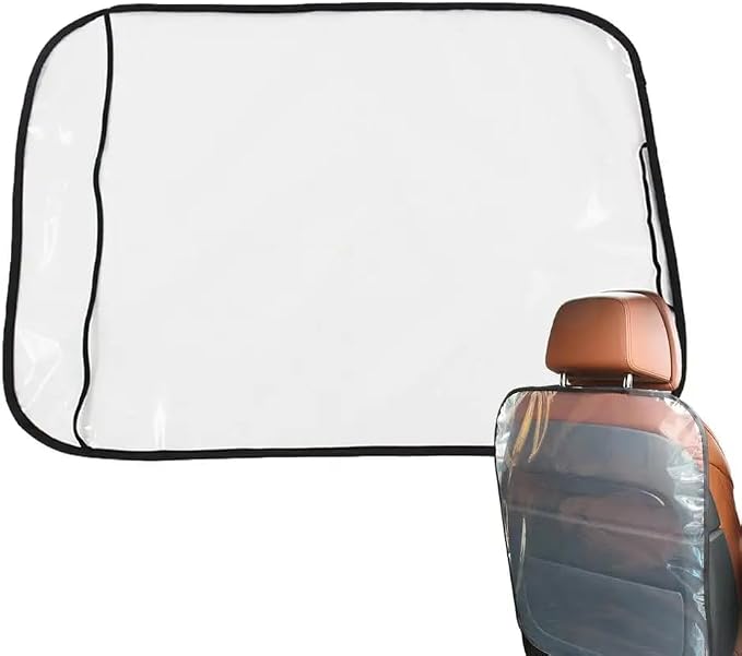 3 Pack Seat Back Protector Clear Plastic Back Seat Cover Waterproof Kick Mats for Kids Feet Stepping on Car Front Seat Back Backrest Protect from Dirt Mud and Scratches