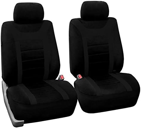 FH Group Car Seat Covers Sports Seat Covers Front Seats Only, Airbag Compatible Black Automotive Seat Cover Combo Small Car Seat Cover Design Universal Fit Interior Accessories Cars Trucks SUVs