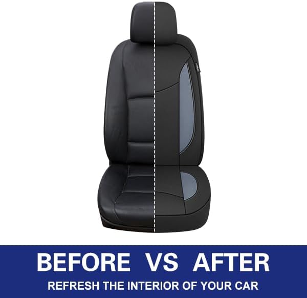 CAROMOP Neoprene Car Seat Cover 2 Front Seats, Waterproof Seat Covers for Cars, Universal Fit for Most Car Interior Covers-Sedan Truck SUV(Black/Gray)