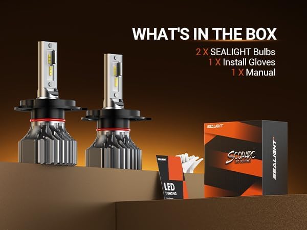SEALIGHT H4 Headbulb Light 2026 Upgrade 64000LM Fog light, 3 min Plug and Play, 1:1 Size, Pack of 2