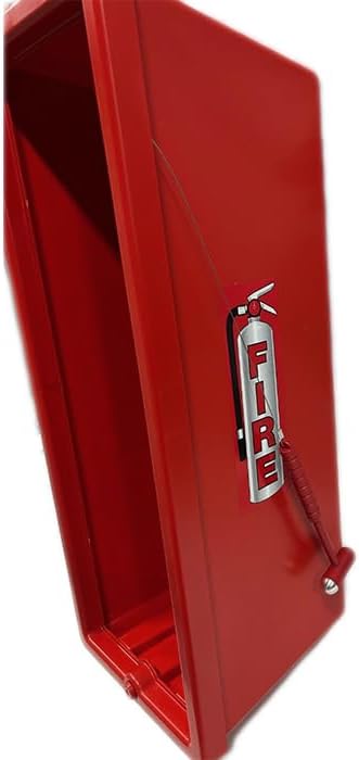 Cato 11051-H Red Plastic Chief Fire Extinguisher Cabinet for 10 lb. Extinguisher, with Hammer and Cylinder Lock