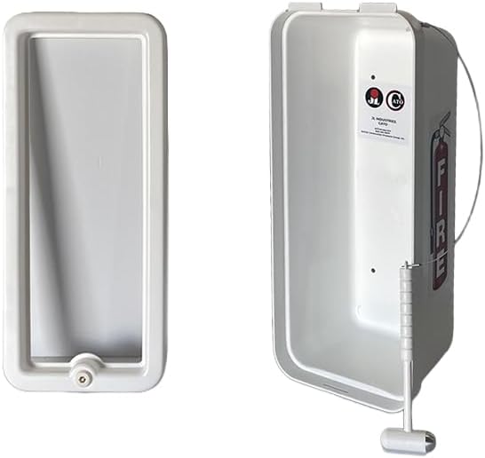 Cato 10501-H White Plastic Chief Fire Extinguisher Cabinet for 2-1/2 or 5 lb. Extinguisher, with Hammer and Cylinder Lock