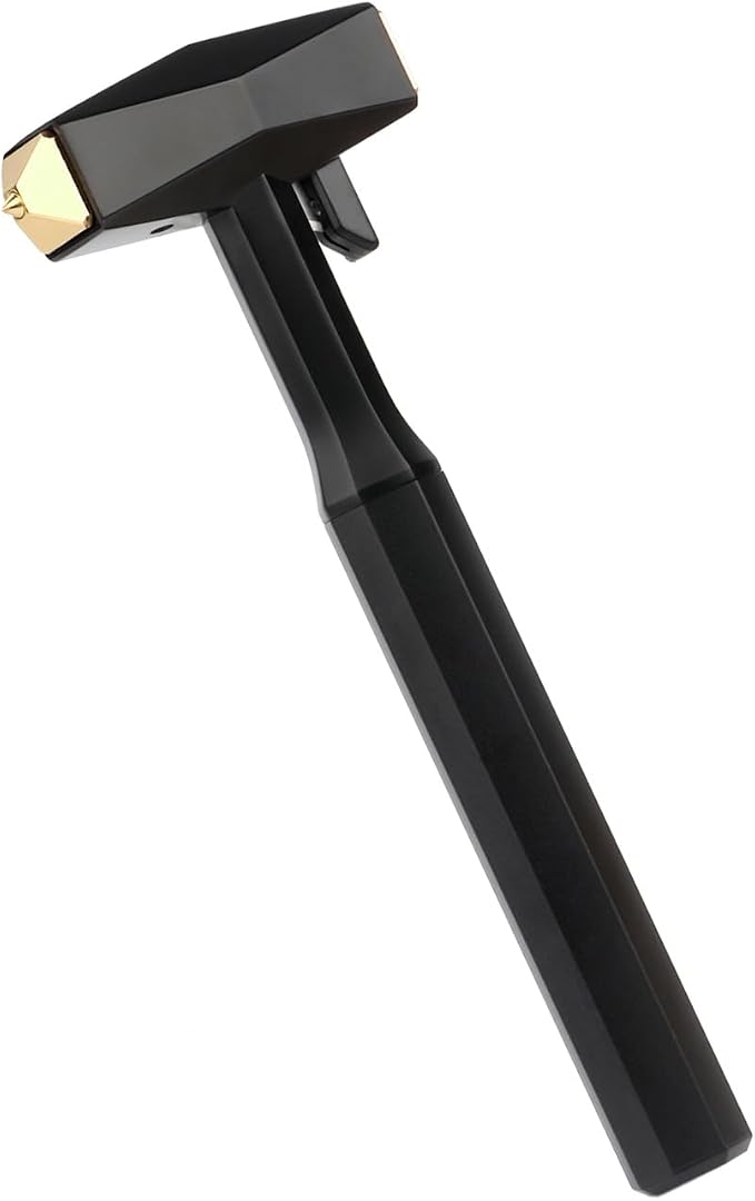 Window Breaker Seatbelt Cutter for Car Tungsten-Titanium – Shatters Double-Layer Laminated Glass, 90HRA Alloy Tip, All-Metal Glass Breaker and Seatbelt Cutter Safety Tool, Black&Gold