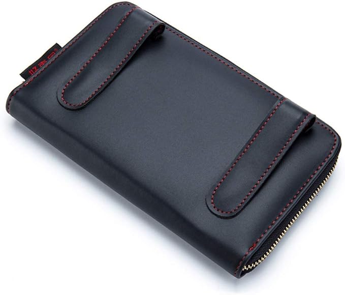 Car Tissue Holder - Sun Visor Napkin Holder, PU Leather Backseat Tissue Case with Zipper (Black)