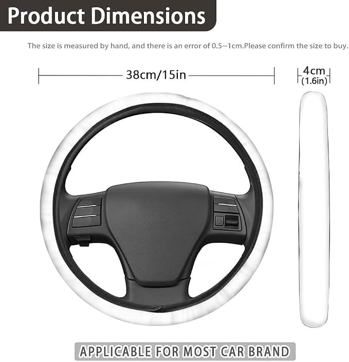 AFPANQZ Christmas Day Print Car Steering Wheel Covers Universal Fit 14-15 inch Sweat Absorption Anti-Slip Steering Wheel Protector Cover Stretch-on Automotive Car SUV