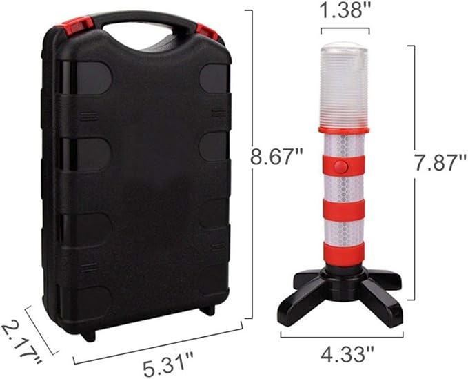 2PC Multi-function LED Emergency Roadside Flares Magnetic Base Upright Stand new 2pcs 3 in 1 LED Flashing Roadside Emergency Beacon Flares Kit Color 3 Colors