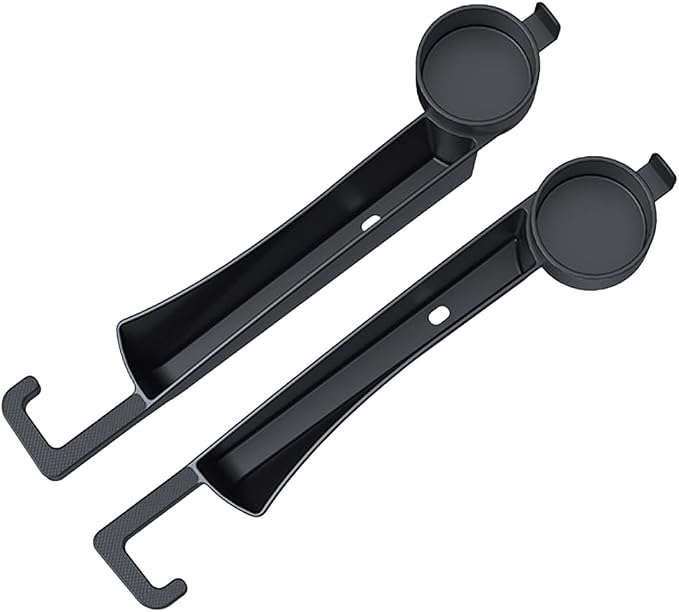 2PCS Car Seat Gap Filler Organizer with Cup Holder, Multifunctional Side Seat Crevice Blocker Plug with Storage Slot, No-Drop Auto Console Side Gap Stopper Organizer, Universal Fit (Black)