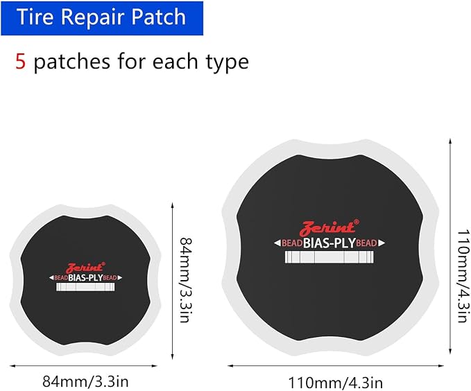 TP-M86 American Style Radial Repair Patch and Heavy Duty Bias Ply Repair Patch Unit, Multi Size Tire Repair Patchs,Tire Patches Kit 30 Pcs