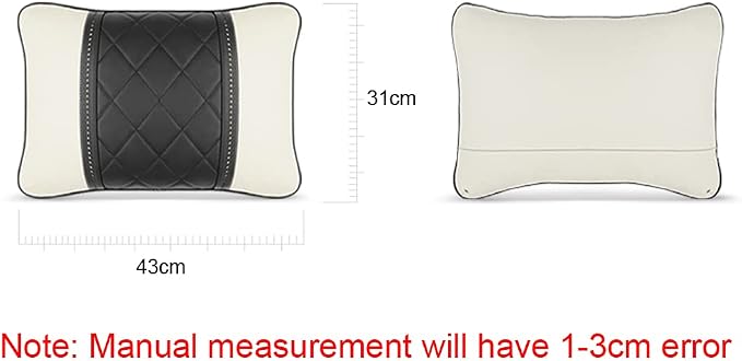 Car Pillows Napa Leather Car Seat Rest Cushion Car Lumbar Pillow for Mercedes Benz Maybach S-Class Lumbar Support Pillow car Accessories(Beige)