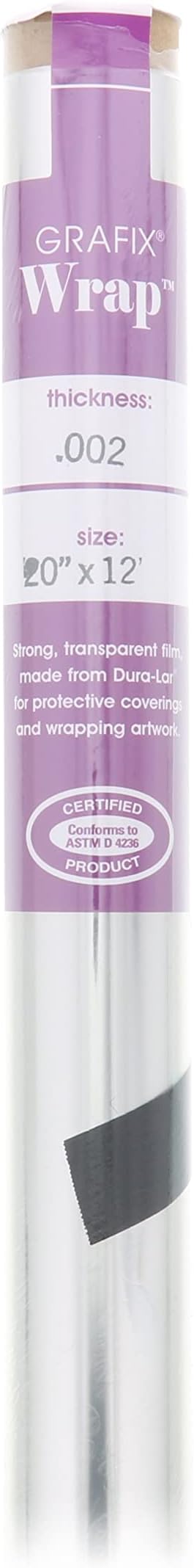 Grafix Dura-Lar 0.002" Film, Ultra Clear, Glossy 20"x12', Material, Mylar/Acetate Alternative for, Blank Stencils and Templates, Protection, Transparencies, Windows, Arts and Crafts, Roll