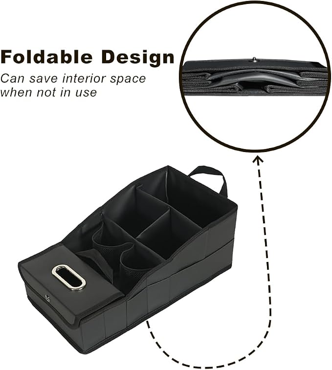 GMQ Car Seat Organizer,Automotive Seat Organizer for Front and Back Seat or Floor, Car Caddy Organizer Pu Leather Multiple Organizers and Storage for Travel Kids (Black)