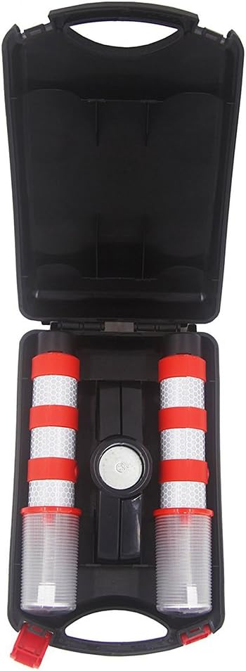 Encell Set of 2 LED Road Safety Flares Roadside Emergency Warning Signal Beacon,Red
