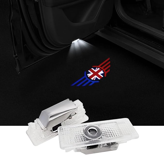 2 pcs LED Car Door Logo Lights Courtesy Projector Laser Puddle lamp Ghost Shadow Light Accessories Compatible with r55/r56/r57/r58/r59/r60/r51/f54/f56/f55/f60 (10)