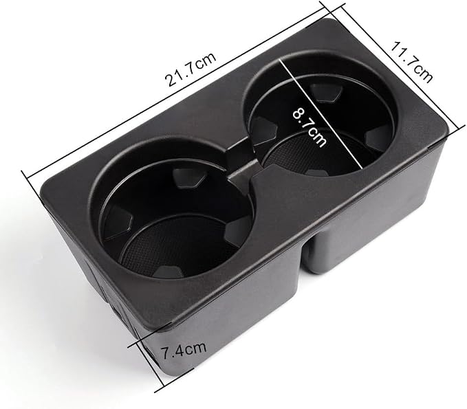 PIT66 Dual Cup Holder Inserts 2pcs Compatible with Chevy Silverado Avalanche Suburban Sierra Yukon Escalade 2007 2008 2009 2010 2011 2012 2013 2014 Drink Holder 19154712 Black