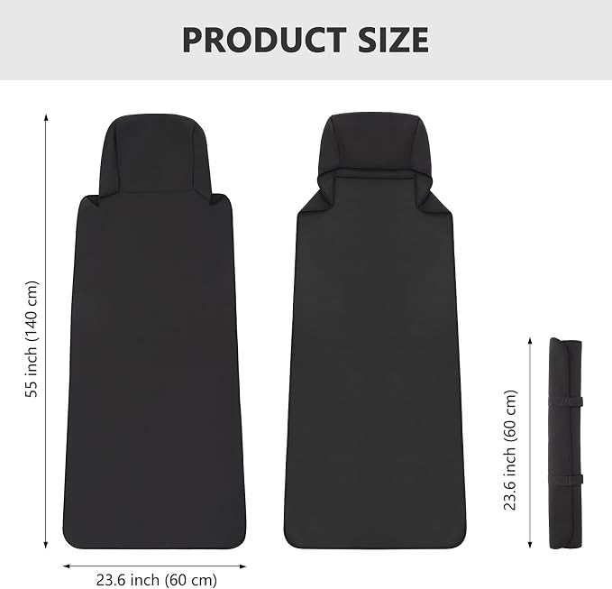 3tyto Universal Car Seat Covers, Waterproof Neoprene Seat Covers - Waterproof & Sweatproof, Machine Washable, Non-Slip Seat Protector for Car, Truck, SUV, Van (Black, 1 Pack)