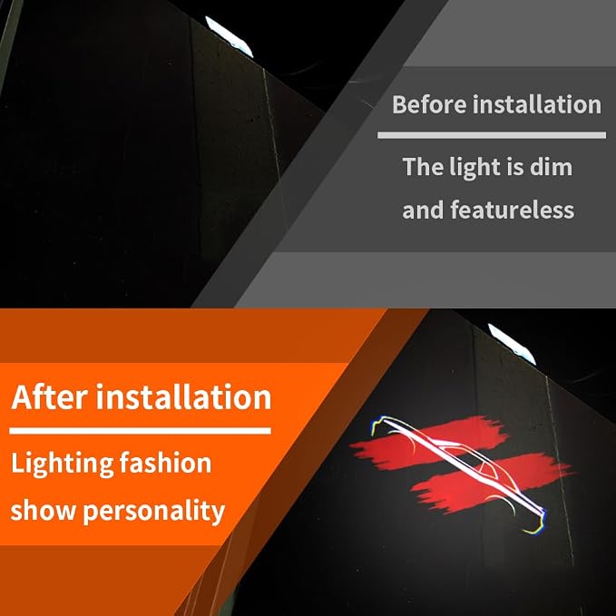 2 PCS LED Door Logo Lights Projector Compatible for Challenger 2015-present HD Ghost Shadow Light Puddle Lights Courtesy Step Lamps Kit Car Accessories (car line, Challenger)