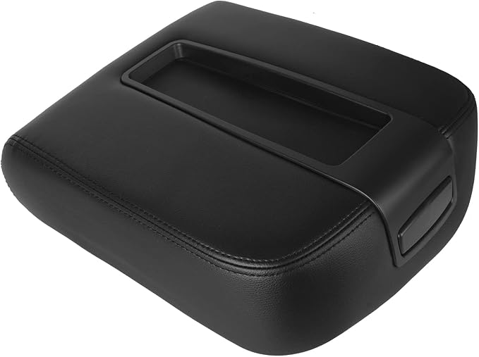 LCWRGS Center Console Lid Black Armrest Cover Replacement for 2007-2014 Chevy Silverado/Tahoe/Suburban/Avalanche | GMC Sierra/Yukon/Yukon XL, Replaces 15217111