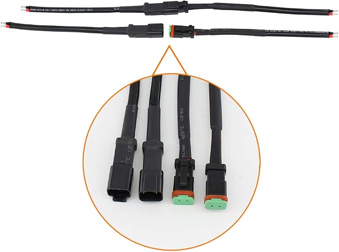 2 Set DT 2 Pin Male Female Wiring Harness for Car Fog Lights Work Driving Lights Bar Replacement Connectors