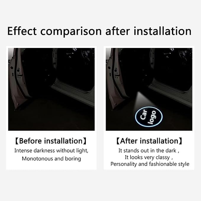 Custom Car LED Door Light Logo Projector Automobile Brand Logo Car Door Lights LED Ghost Shadow Light Projector for car Brand Series Compatible (Carbon Fibre, 4)