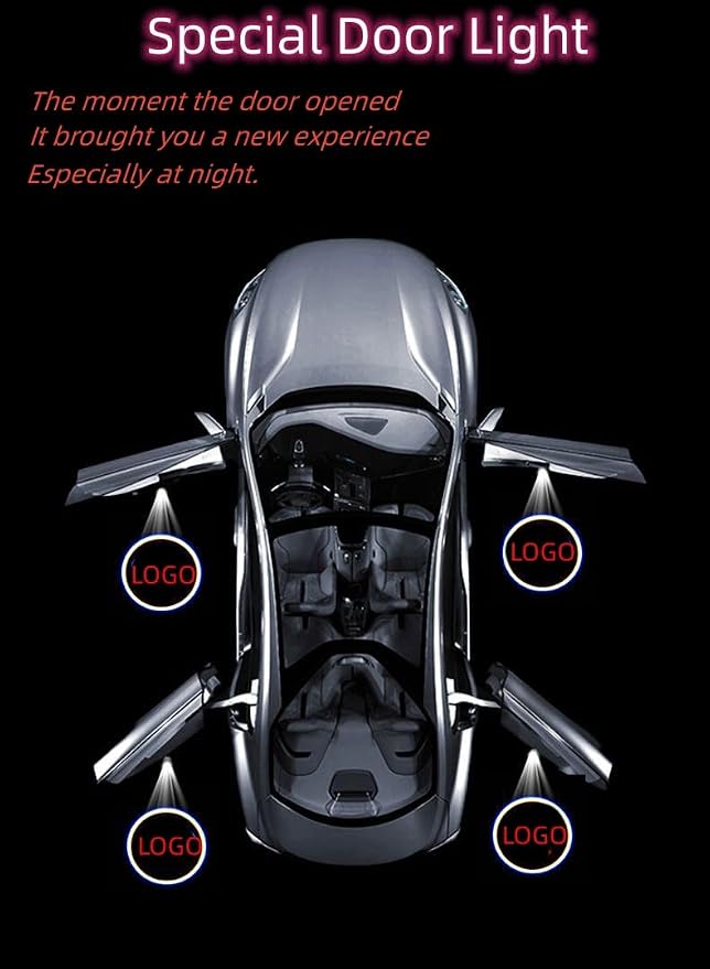 2pc Car Door LED Logo Projector Lights, Welcome Shadow Lamp, Automotive Step Light Compatible with 2022-2024 C W206 2023-2024 GLC 2024 E Class 2021-2024 S Class(W206)