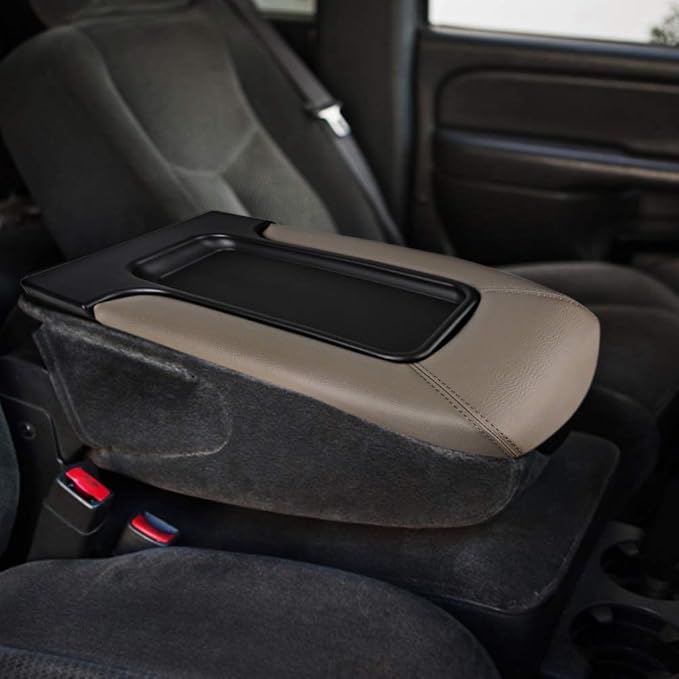 Center Console Lid Cover Armrest Kit Compatible with Cadillac Chevrolet GMC | Compatible with Pickup Truck Suburban Tahoe Silverado Sierra Yukon XL Replaces 19127364 Tan