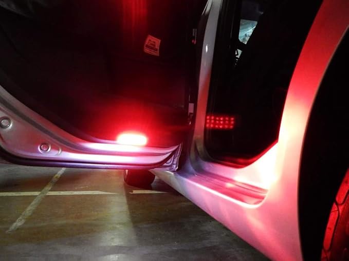 iJDMTOY Full LED Side Door Courtesy Light Assy Compatible With Lexus IS ES GS LS RX GX LX; Compatible With Toyota Avalon Sienna Venza Camry Prius 4Runner, Powered by 18-SMD Red LED