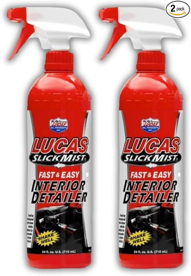 Car Interior Detailer Spray – 24 oz Quick Interior Cleaner & Protectant for Dashboard, Leather Seats, Plastic Trim, Vinyl Surfaces – UV Protection & Non-Greasy Shine | 2 Pack Special