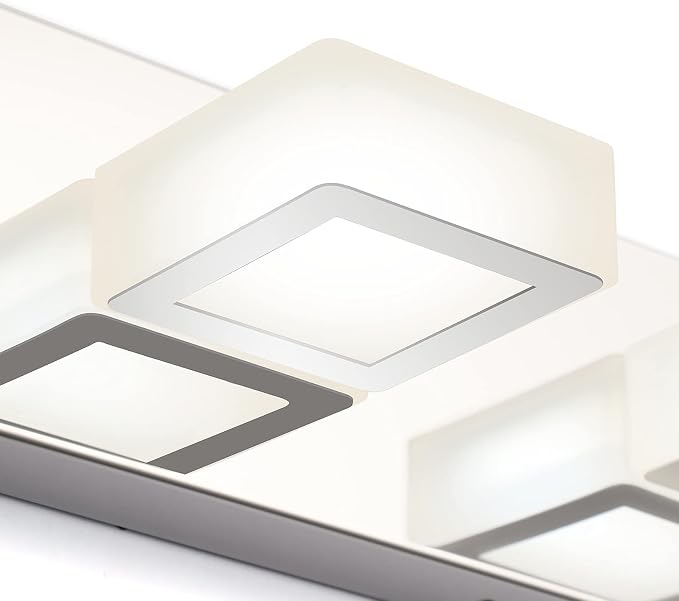 Ralbay Chrome Vanity Lights for Bathroom Adjustable Acrylic Chrome Modern LED Bathroom Vanity Lights Over Mirror (Natural White Light)