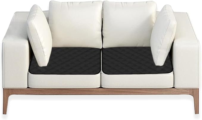 Waterproof Chair Pads for Incontinence 2Pcs Resuable Washable Seat Protector Pads for Incontinence for Senior Toddlers 22"X21" Black