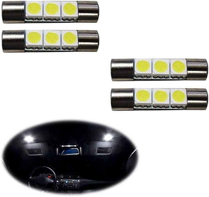 iJDMTOY 3-SMD 29mm 6614F Replacement Bulbs For Car Sun Visor Vanity Mirror Lights, Xenon White