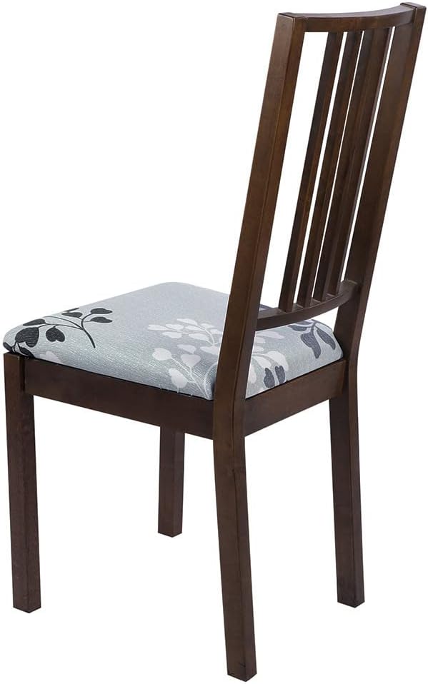 SearchI Seat Covers for Dining Room Chairs Stretch Printed Chair Seat Covers Set of 4, Removable Washable Upholstered Chair Seat Protector Cushion Slipcovers for Kitchen, Office(Leaves Pattern)
