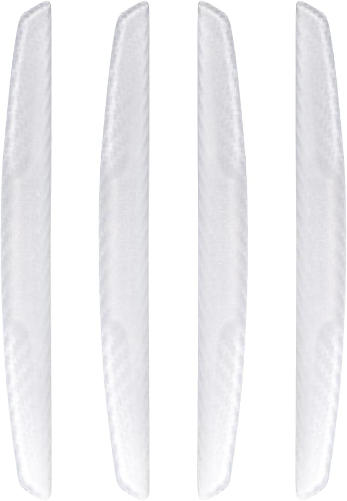 6 Inch 4Pcs 3D Carbon Fiber Texture Car Door Edge Protector Trim Strip Anti-Scratch and Anti-Collision Side Door Protectors Vehicle Exterior Accessories Sticker Semi-Transparent