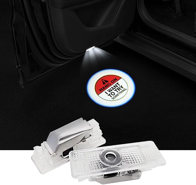 2 pcs LED Car Door Logo Lights Courtesy Projector Laser Puddle lamp Ghost Shadow Light Accessories Compatible with r55/r56/r57/r58/r59/r60/r51/f54/f56/f55/f60 (02)