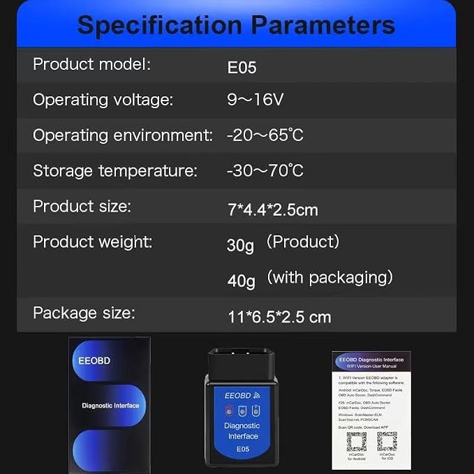 OBD2 Scanner Bluetooth Gasoline Car Check Engine Wireless OBDII Code Reader | Not fit Heavy Truck/Diesel vehicle/Electric Vehicle/Hybrid Vehicle, Support IOS Android Windows