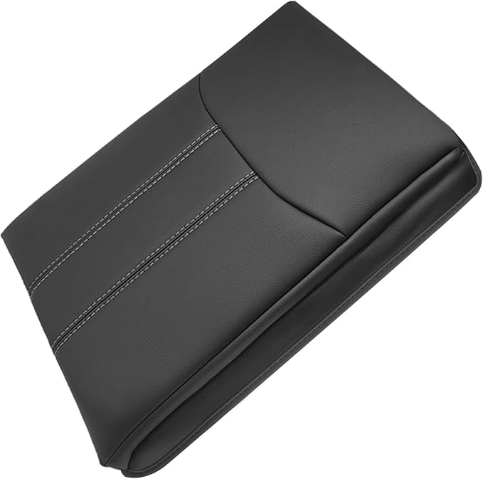 Muslogy Center Console Armrest Cover Fit for Honda Pilot 2023-2026, 2024-2026 Ridgeline/Passport Accessories, Comfort Armrest Pad Console Lid Cushion Vegan Leather 1-Inch Extra Thick