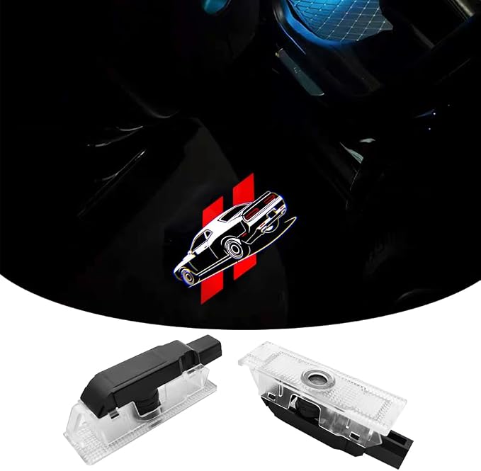 uuakarin 2PCS Non-fading LED Door Logo Lights Car Accessories HD Welcome lamp Compatible for Challenger 2015-Present Projector Ghost Shadow Puddle Courtesy Step Lights (break through red)