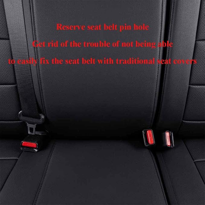 EKR Custom Fit Tacoma Rear Car Seat Covers for Toyota Tacoma 2016 2017 2018 2019 2020 2021 2022 2023 Double Cab/Crew Cab - Second Row Only,Faux Leather(Black)