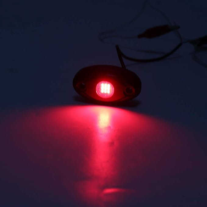 Red Underglow Led Rock Lights for Car, Wheel Well Lights, 12V 4 Pods | Waterproof Underbody Kit Crawler Crawling Dome Exterior Lamps for ATV RZR UTV SUV Off-Road Motorcycle Glow Trail Rig Fender