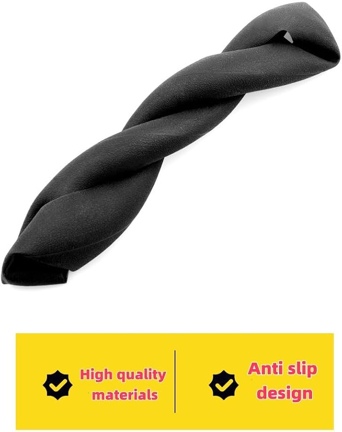 Universal Car Steering Wheel Cover, Black Silicone, 15 Inches | Anti-Slip Design, Leather Texture, Breathable