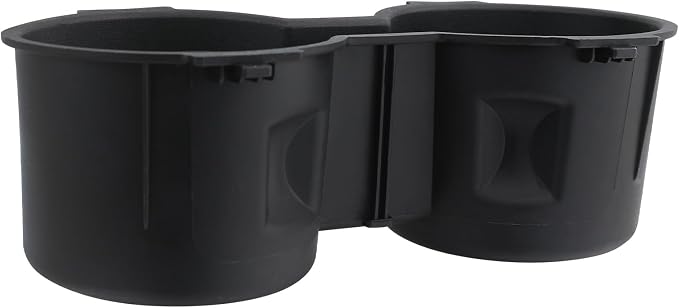 Non Flow-Thru Console Cup Holder for 2016-22 Ford F150 F250 F350 F450 F550 | Front Seat Dual Cup Holder, Rubber Insert, Super Duty Truck Accessories, FL3Z-1513562-AD, FL3Z-1513562-AB