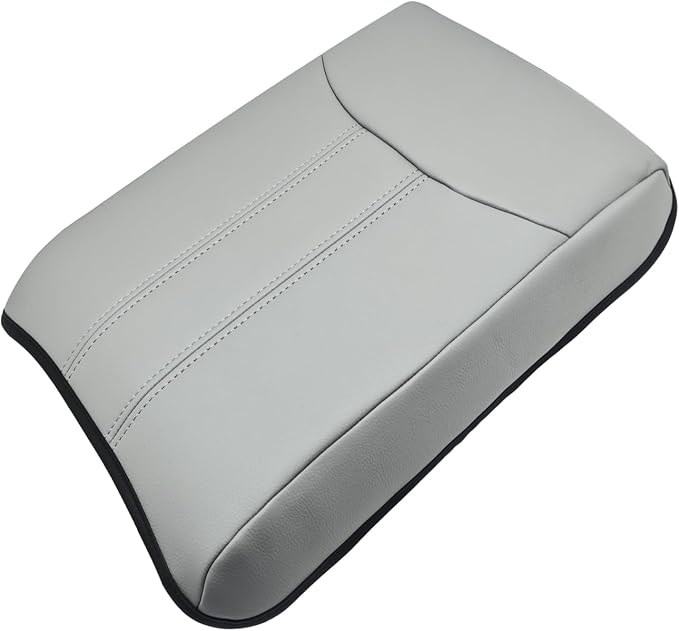 Muslogy Center Console Armrest Cover Fit for Honda Pilot 2023-2026, 2024-2026 Ridgeline/Passport Accessories, Comfort Armrest Pad Console Lid Cushion Vegan Leather Regular Thick (Gray)