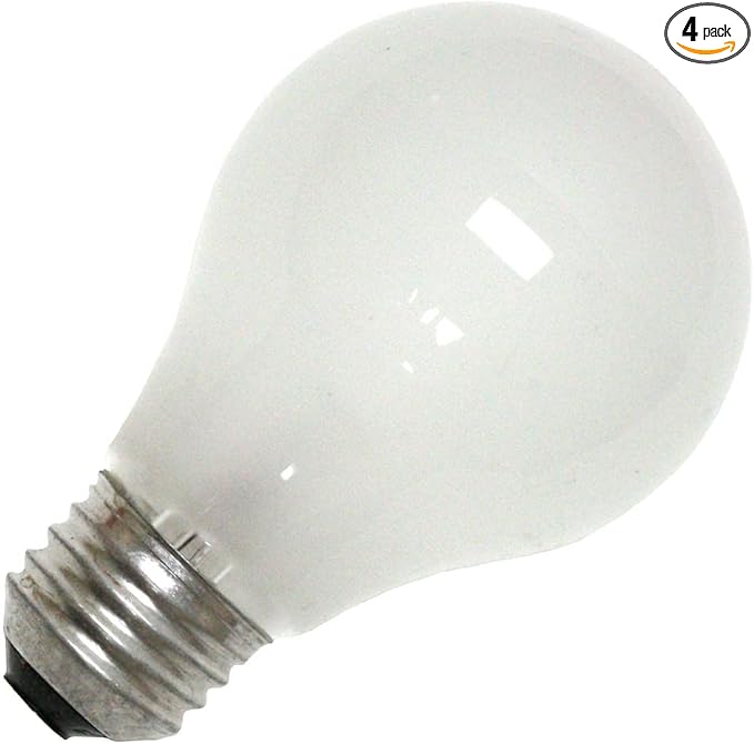 Sylvania 25 Watt Light Bulbs 4 Pack - Dimmable Incandescent A19 E26 Medium Base General Purpose Bulbs, 25W Household Light Bulbs, 120V Frosted Warm White