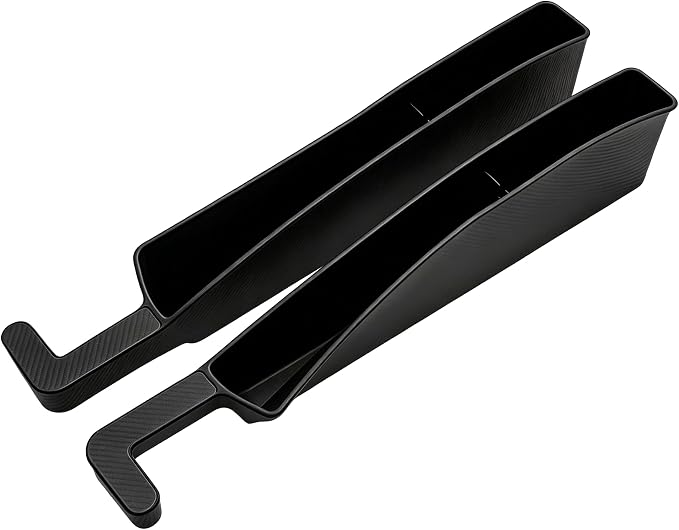 2PCS New Car Seat Gap Stopper with 2 Storage Areas,Car Seat Gap Storage Organizer for Phone Keys Wallet,Universal Car Seat Gap Filler Interior Accessories (Black)