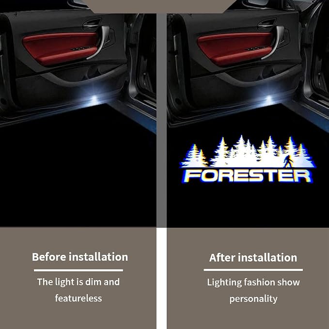 2 pcs Non-Fading LED Car Door Logo Lights Courtesy Projector Laser Welcome Light Ghost Shadow Forester Accessories Puddle lamp Compatible with Forester (Forester01)