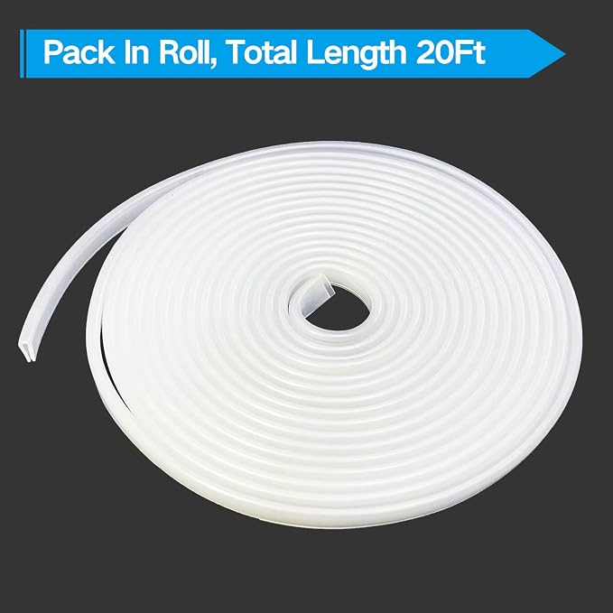 Clear Rubber Edge Trim, U Channel Silicone Rubber Edge Trim, 1/8" Slot, Fit for 3/32-5/32", White Color, Edge Protector for Plywood, Sheet Metal Parts