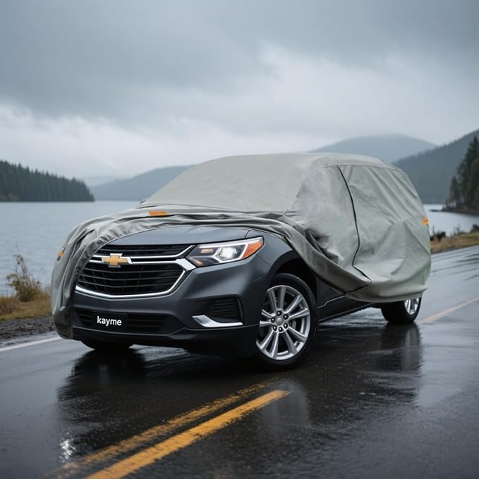 Kayme Heavy Duty SUV Car Cover Custom Fit Chevrolet Traverse Waterproof All Weather for Automobiles, Full Exterior Covers Sun Rain UV Protection.(Deliver About 3-10 Days)