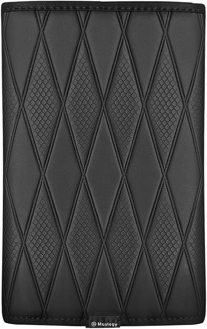 Muslogy Center Console Armrest Cover Compatible with 2026 Toyota RAV4 Accessories Comfort Armrest Pad Arm Rest Cushion Vegan Leather Protector Regular Thick(V2 Diamond Pattern)