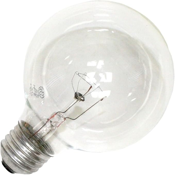 Sylvania Double Life 40 Watt Vanity Light Bulbs 1 Pack - Incandescent E26 Medium Base Globe Bulbs for Bathroom, Dimmable G25 Type G Round Vanity Bulbs 40W, 120V Clear Warm White 3000 Hour