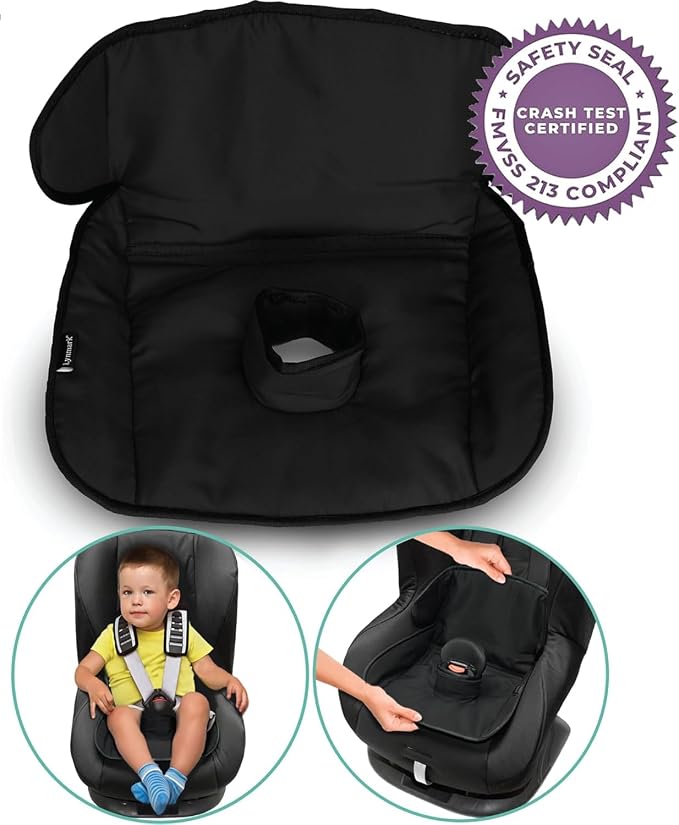 Lynmark® 2x Potty Training Car Seat Protector for Child Car Seat- Waterproof Soft Car Seat Piddle Pads for Toddlers, Baby- Travel-Friendly Washable Liner for Spills, Nappy Leak, Accident- Grey & Black